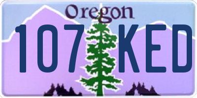 OR license plate 107KED