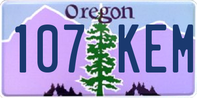 OR license plate 107KEM