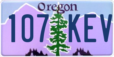 OR license plate 107KEV