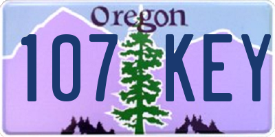 OR license plate 107KEY
