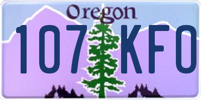 OR license plate 107KFO