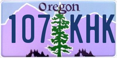 OR license plate 107KHK