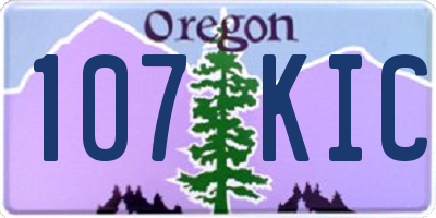 OR license plate 107KIC