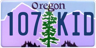 OR license plate 107KID