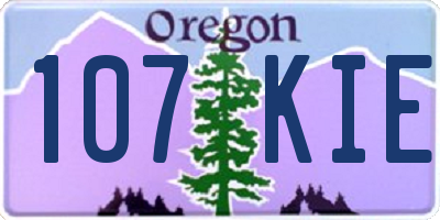 OR license plate 107KIE