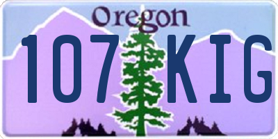 OR license plate 107KIG