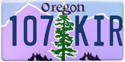 OR license plate 107KIR