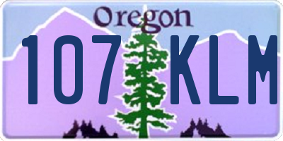 OR license plate 107KLM