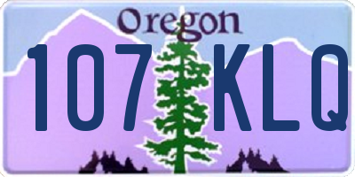 OR license plate 107KLQ