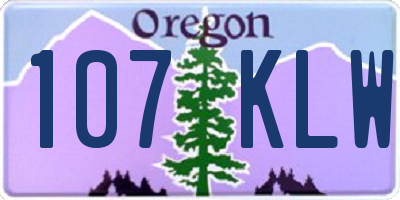 OR license plate 107KLW