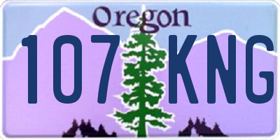 OR license plate 107KNG