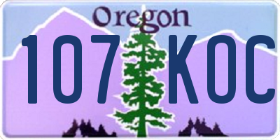 OR license plate 107KOC