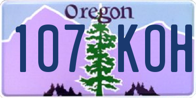 OR license plate 107KOH