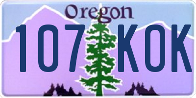 OR license plate 107KOK