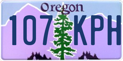 OR license plate 107KPH