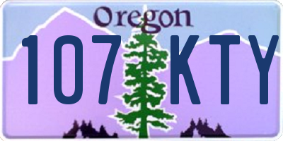 OR license plate 107KTY