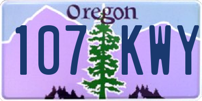 OR license plate 107KWY
