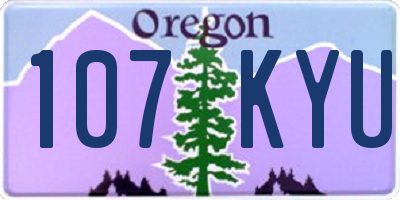 OR license plate 107KYU