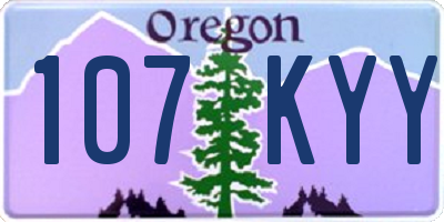 OR license plate 107KYY
