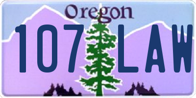 OR license plate 107LAW