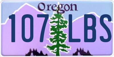 OR license plate 107LBS