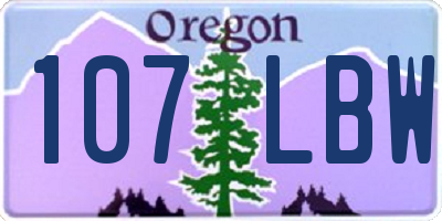 OR license plate 107LBW