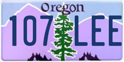 OR license plate 107LEE