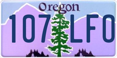 OR license plate 107LFO