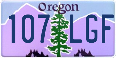 OR license plate 107LGF