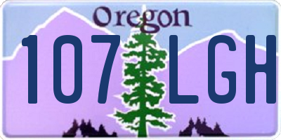 OR license plate 107LGH