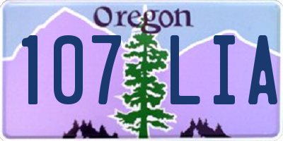 OR license plate 107LIA