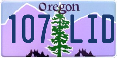OR license plate 107LID