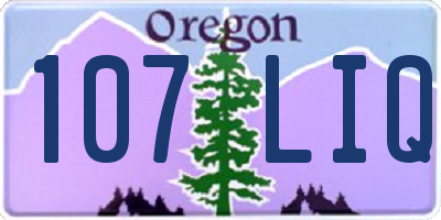 OR license plate 107LIQ