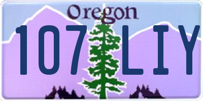 OR license plate 107LIY