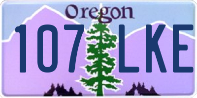 OR license plate 107LKE