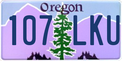 OR license plate 107LKU