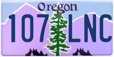 OR license plate 107LNC