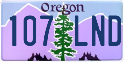 OR license plate 107LND
