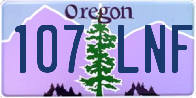 OR license plate 107LNF