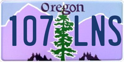 OR license plate 107LNS