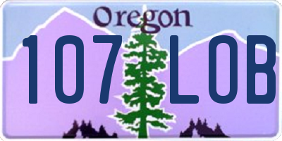 OR license plate 107LOB