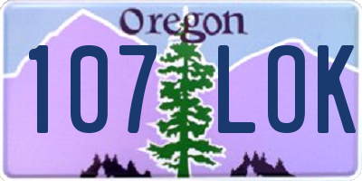OR license plate 107LOK