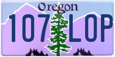 OR license plate 107LOP