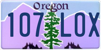 OR license plate 107LOX
