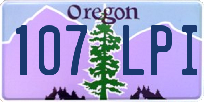 OR license plate 107LPI