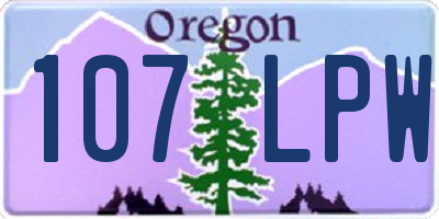OR license plate 107LPW