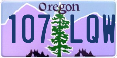 OR license plate 107LQW