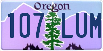 OR license plate 107LUM