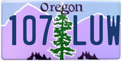 OR license plate 107LUW