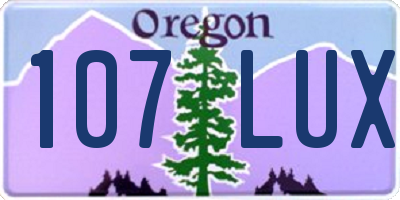 OR license plate 107LUX